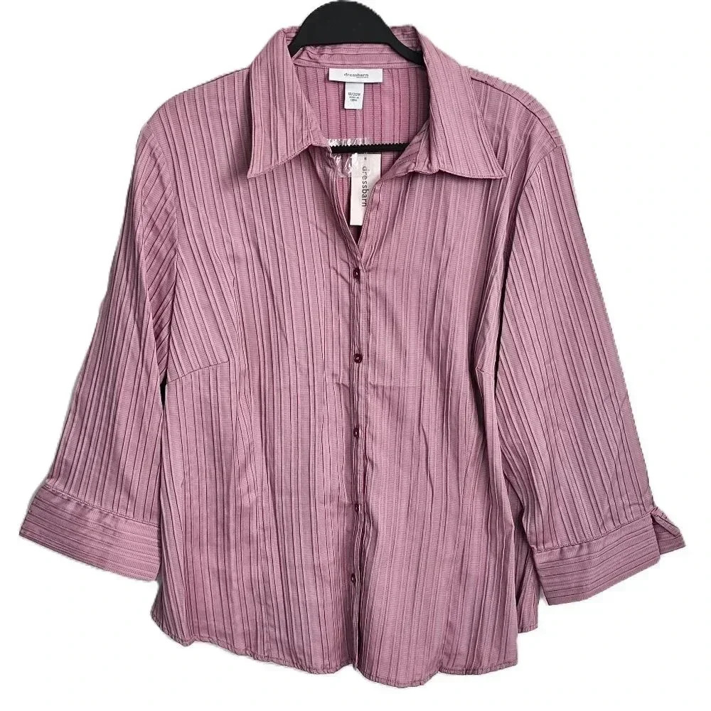 Dress‎ Barn Button Down Pink Top 18/20